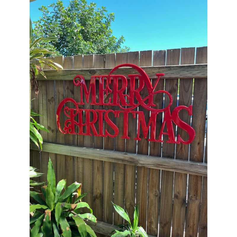 Metal Merry Christmas Metal Fancy Font Sign Assorted 7