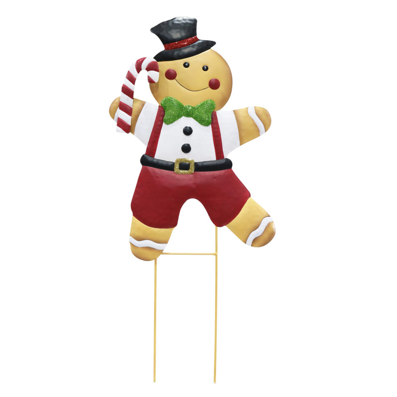 Metal Gingerbreadman Yard Deco Assorted 2