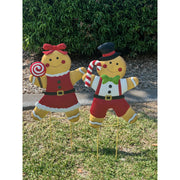 Metal Gingerbreadman Yard Deco Assorted 4