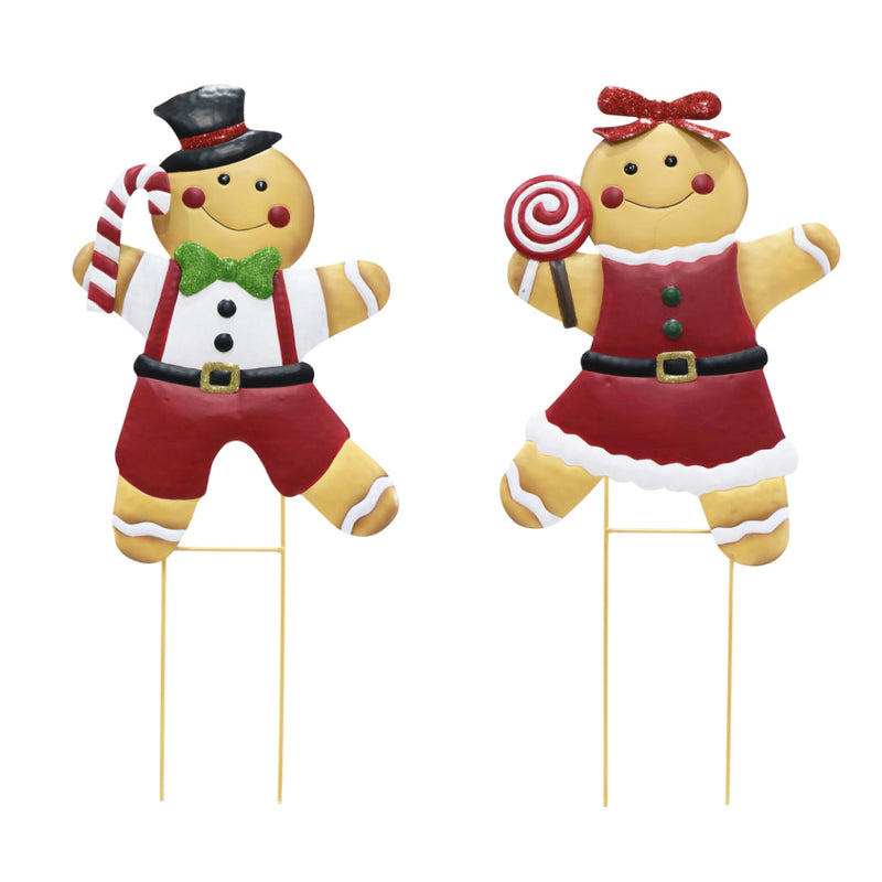 Metal Gingerbreadman Yard Deco Assorted