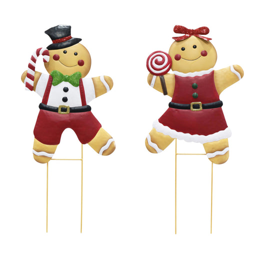 Metal Gingerbreadman Yard Deco Assorted