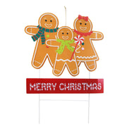 Metal Gingerbreadman Family Yard Sign