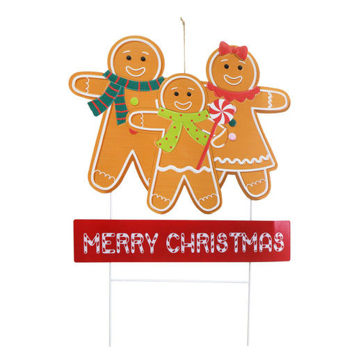 Metal Gingerbreadman Family Yard Sign