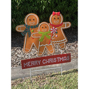Metal Gingerbreadman Family Yard Sign 2