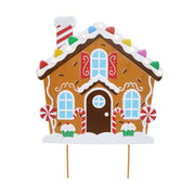 LED Metal Gingerbread House Lawn Stake Assorted 3