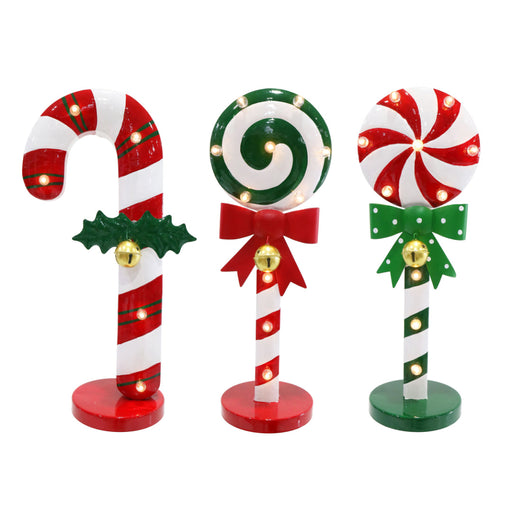 LED Metal Candycane/Lollipop Assorted