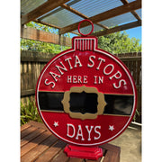 Christmas Yard Bauble Metal Stop Here with Base 2