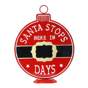 Christmas Yard Bauble Metal Stop Here w/Base