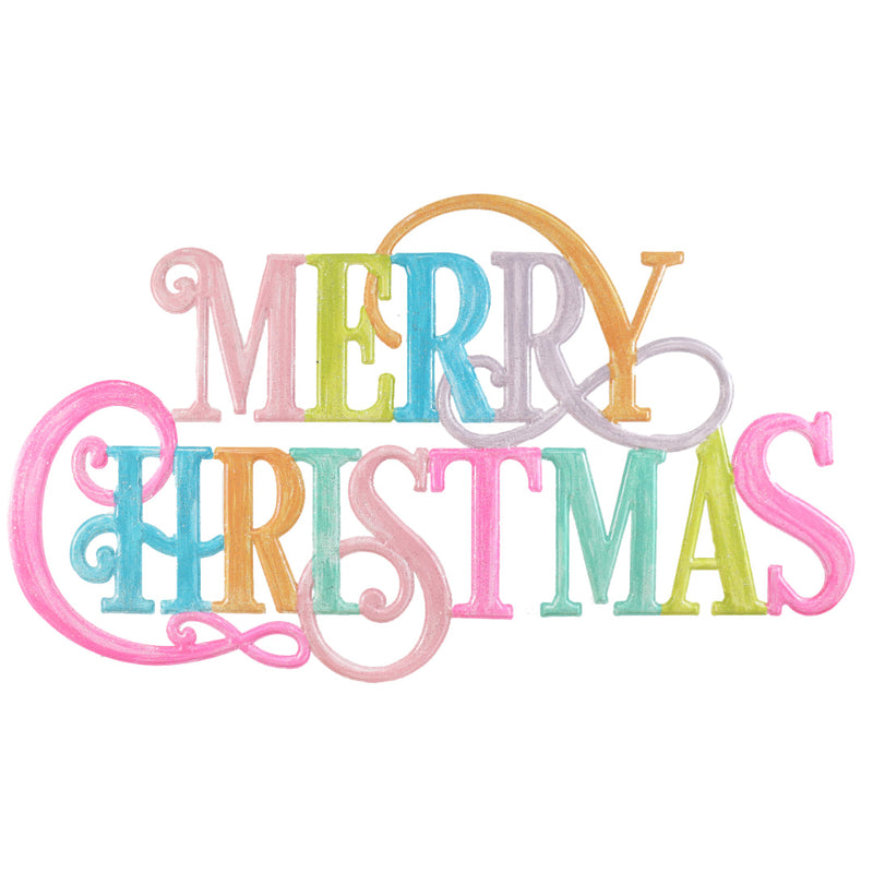 Macaron Merry Christmas Metal Sign 118x51.5cm