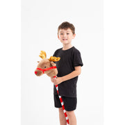 Christmas Riding Reindeer Stick Assorted 5