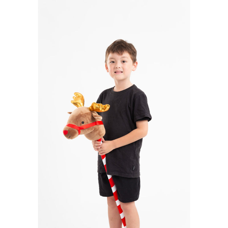 Christmas Riding Reindeer Stick Assorted 5