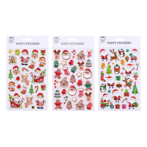 Christmas Gold Foiled Puffy Stickers Assorted