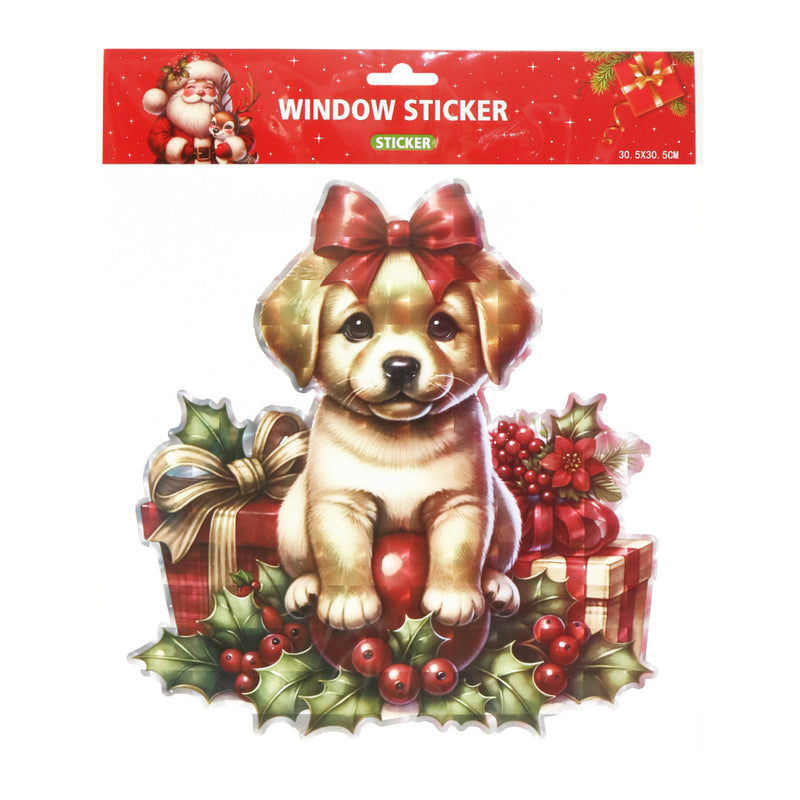 Window Cling Christmas Pet Laser Assorted 3