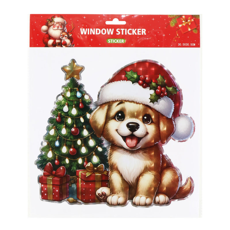 Window Cling Christmas Pet Laser Assorted 4