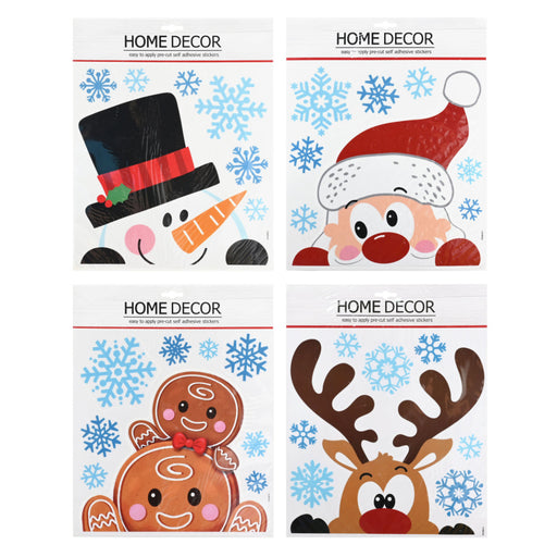 Window Peeper Cling w/Snowflakes Assorted