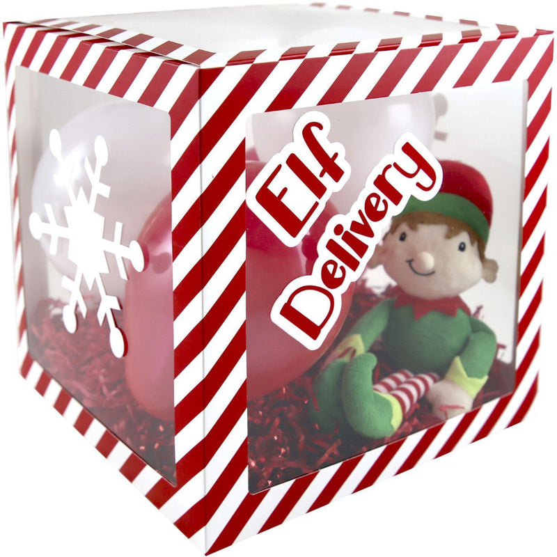 Christmas elf arrival balloons box 30x30x30cm
