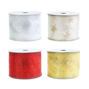 Ribbon Sheer Stars 63mmx2.7m Assorted 