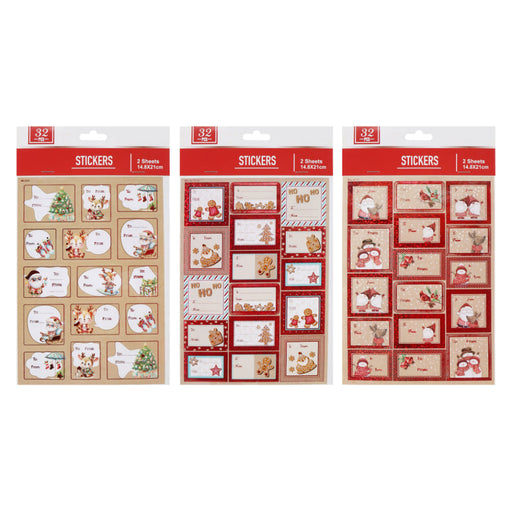 Vintage Gift Tag Stickers 2-Sheet Assorted