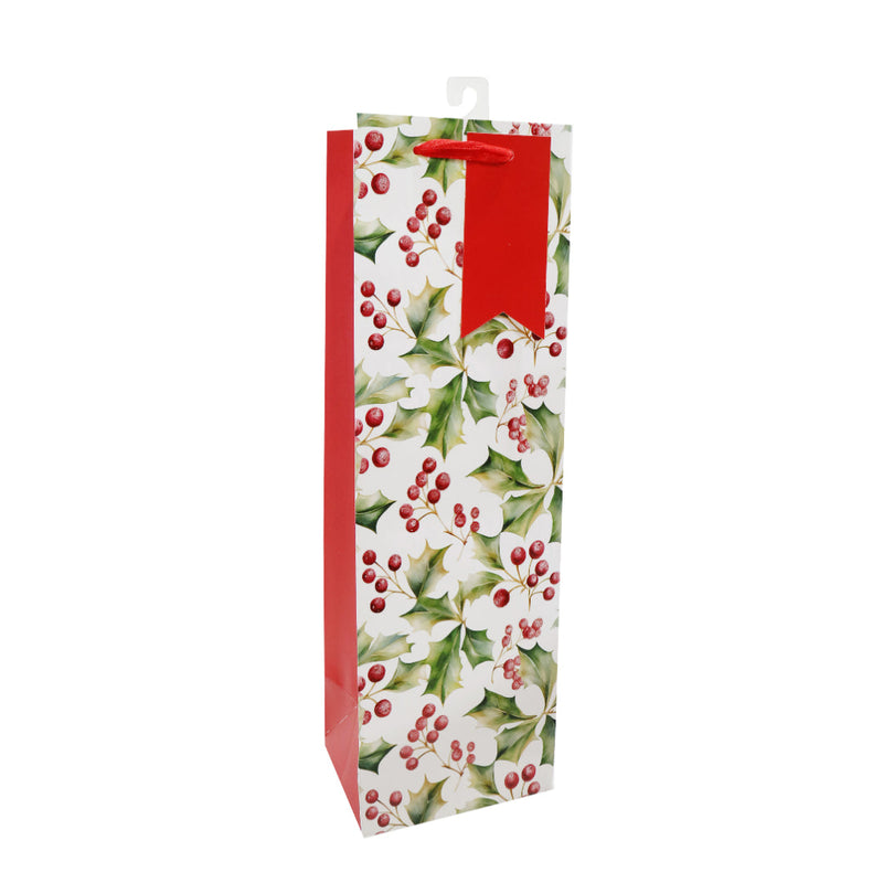 GiftBag Bottle Bag Christmas Foliage Assorted 2