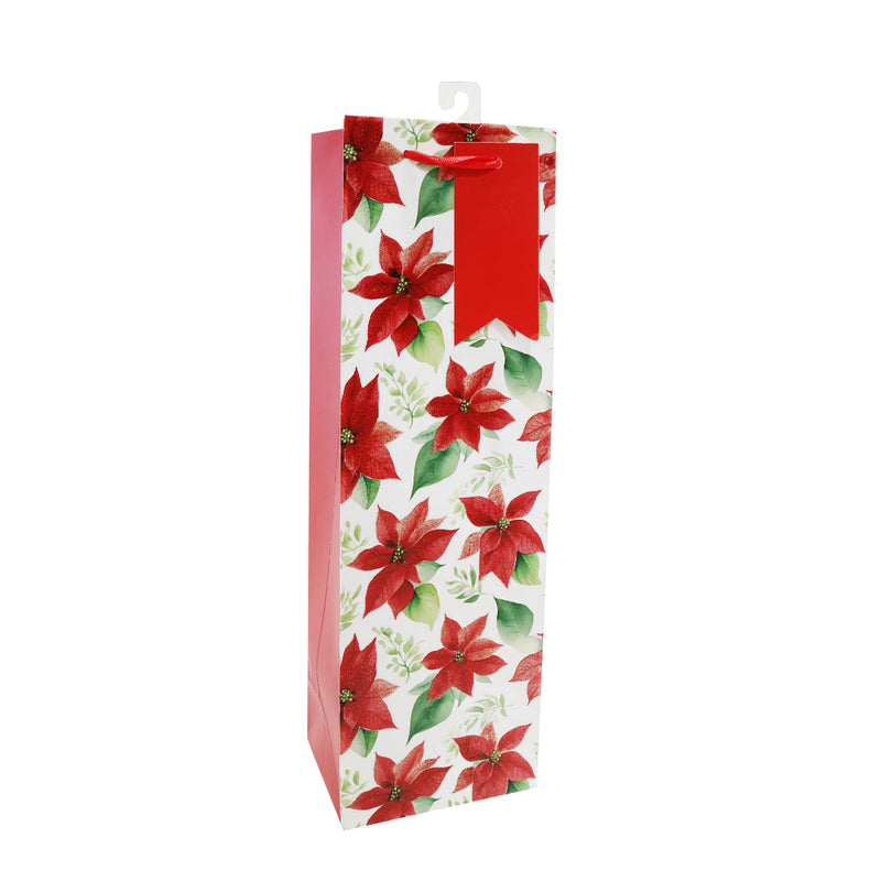 GiftBag Bottle Bag Christmas Foliage Assorted 4