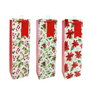 GiftBag Bottle Bag Christmas Foliage Assorted