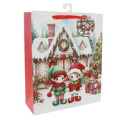 Giftbag Lge Cute Elf Scene Glitter Assorted 3 – thumbnail