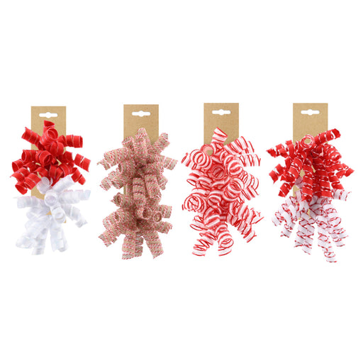 Christmas Curly Gift Bows 2pk Assorted