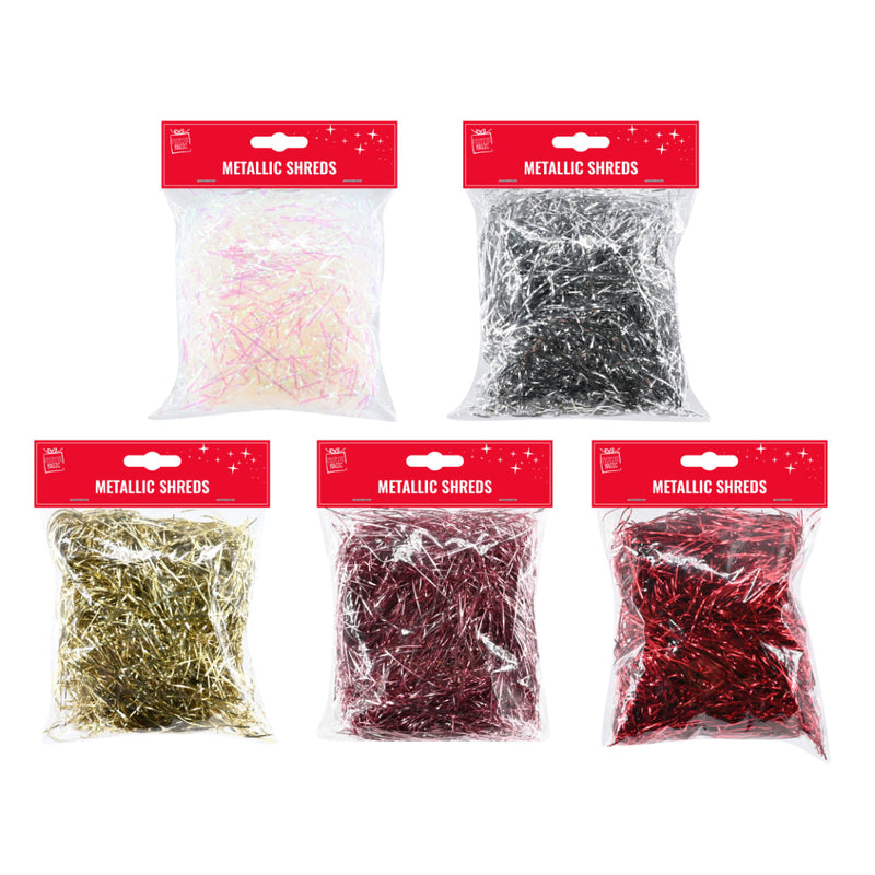 Metallic Christmas Hamper Shreds 25gm Assorted