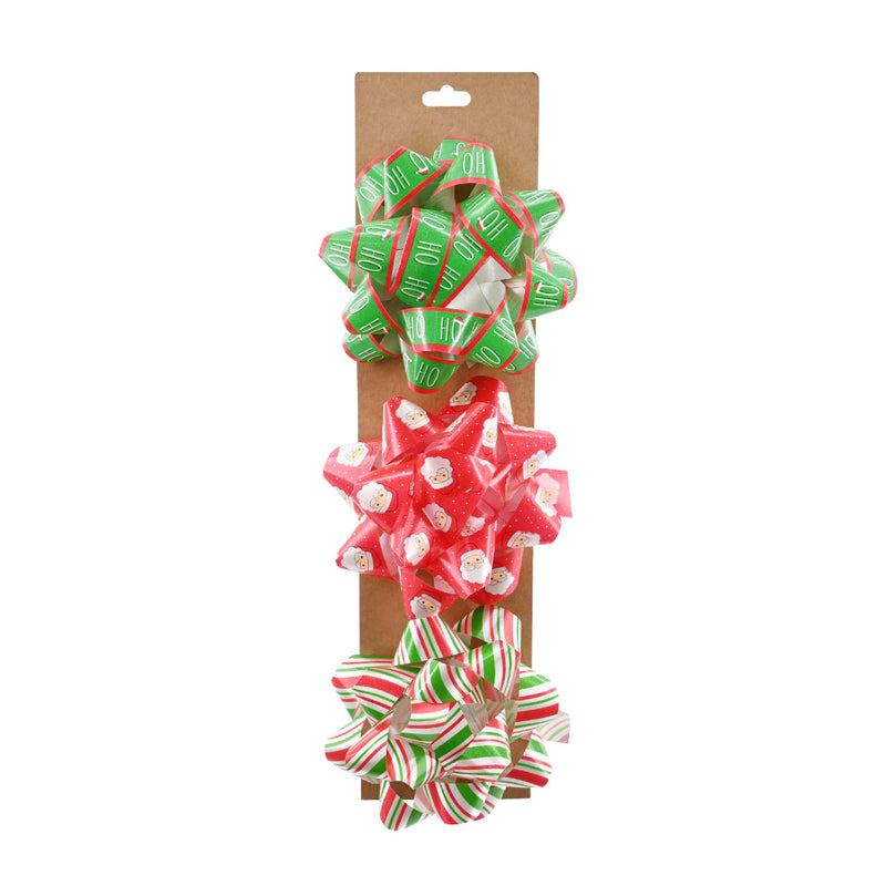 Gift Bows Printed 3pk Assorted 2