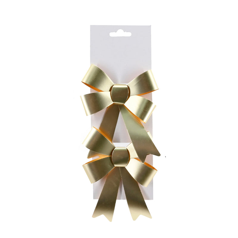 Fancy Present Bow Matte Metallic 2pk Assorted 3
