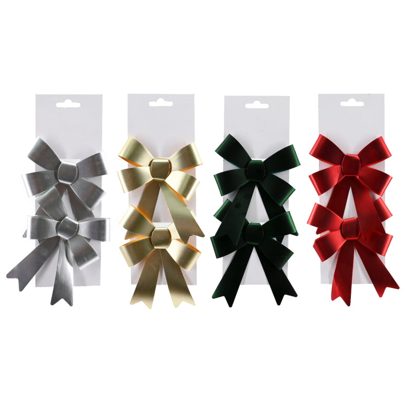 Fancy Present Bow Matte Metallic 2pk Assorted