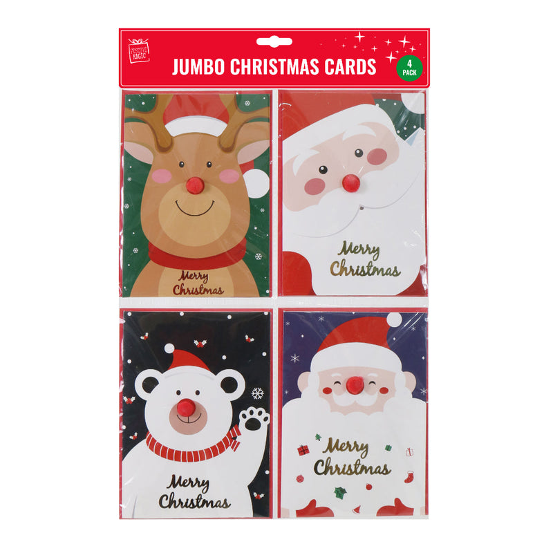 Jumbo Pom-Pom Money Cards Foil 4pk