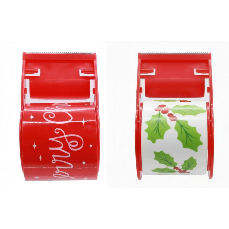 Assorted Christmas pressie tape 15m x 48mm with dispenser