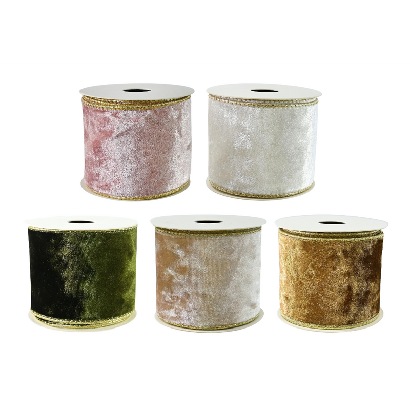 Assorted warm velvet Christmas ribbon 60mm x 2.7m