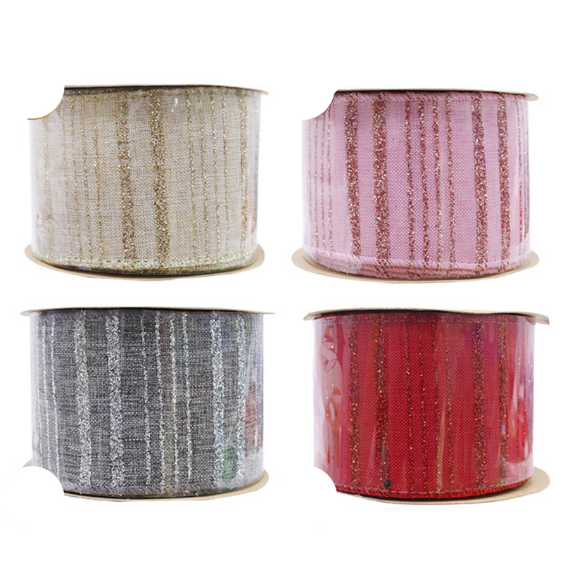 Ribbon Glitter Stripe 63Mm X 10M