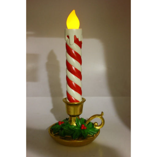 Ronis Red/White Swirl Candle 46Cm