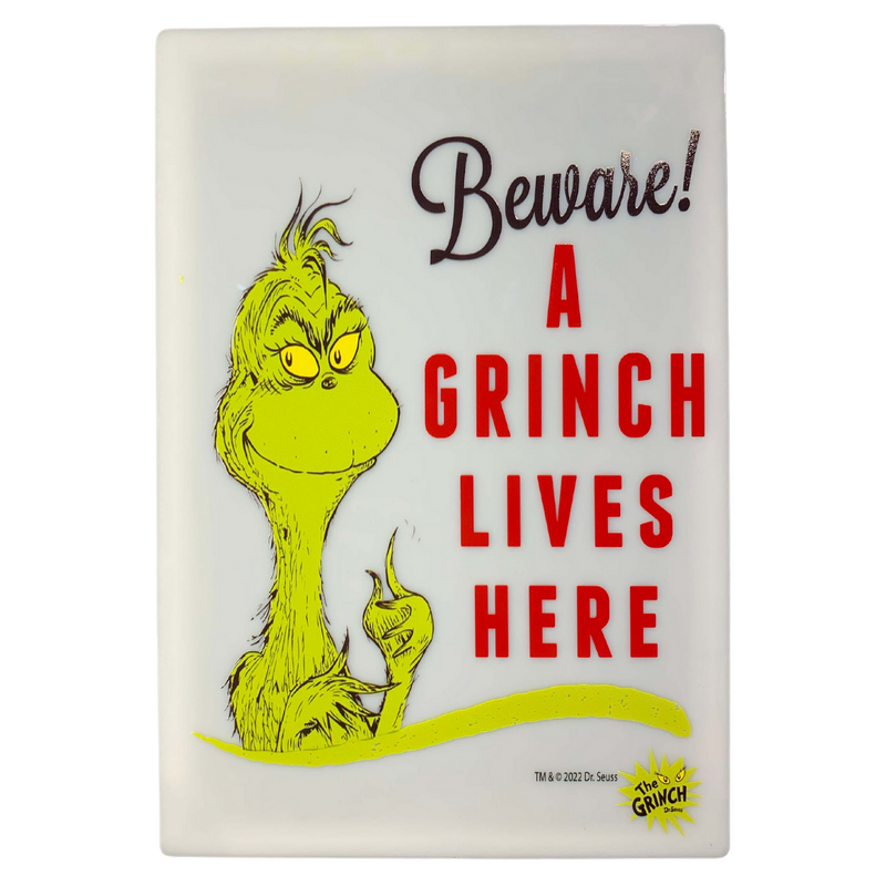 Dr. Seuss Grinch Lives Here Acrylic Indoor Sign 35x24cm