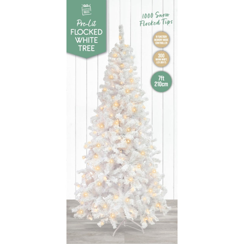 Flocked White Tree 210cm Pre-Lit  image 3