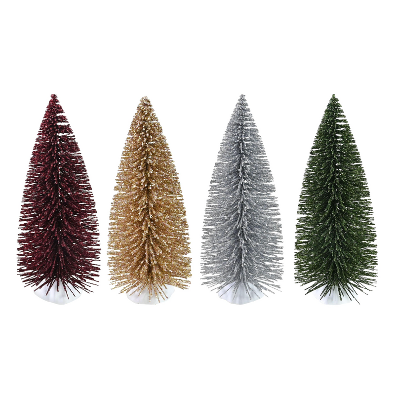 Glitter bristle miniature Christmas tree 14.5cm assorted