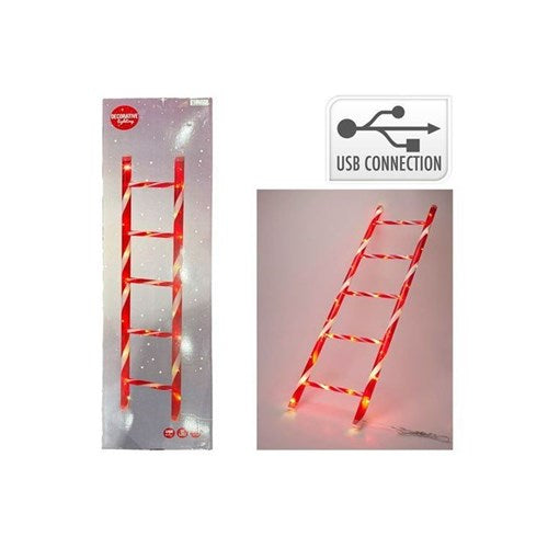 warm white LED Christmas ladder 110 x 30cm USB timer