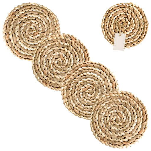 Natural Spiral Coaster 11cm 4pc