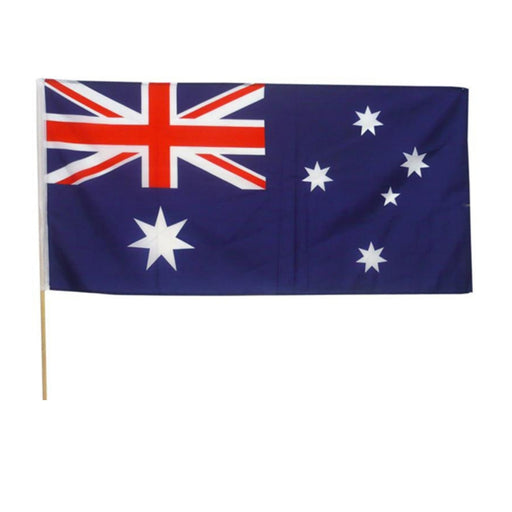 Large 120x60cm Australian flag on wooden stick