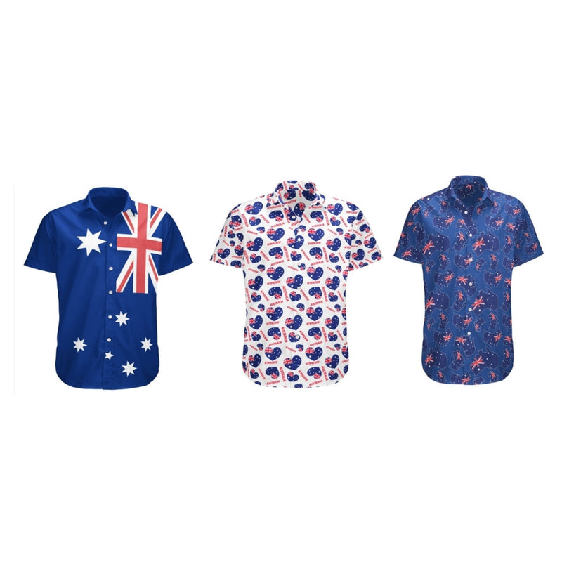 Aussie print Hawaiian shirt for adults