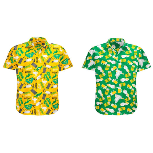 Gold Aussie Hawaiian shirt for adults assorted sizes