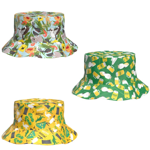 Gold Australian themed bucket hat