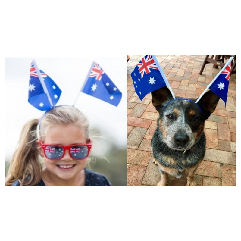 Headband with two small Australian flags