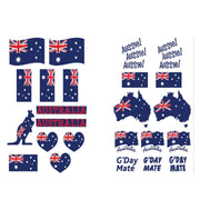 Pack of 12 assorted Australian themed temporary tattoos