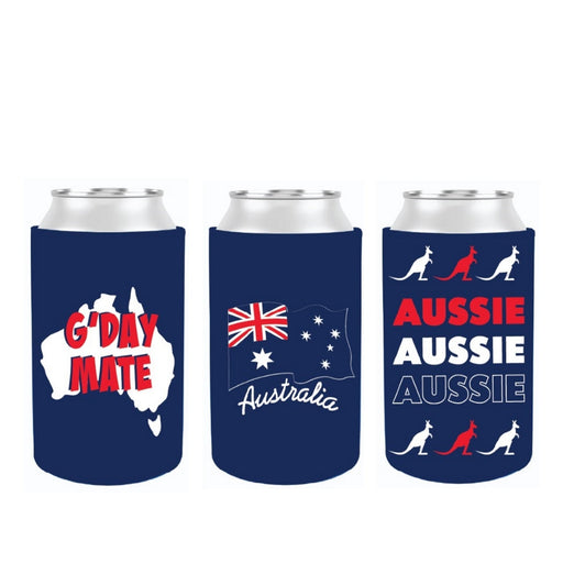 Assorted Australian themed EVA stubby holder