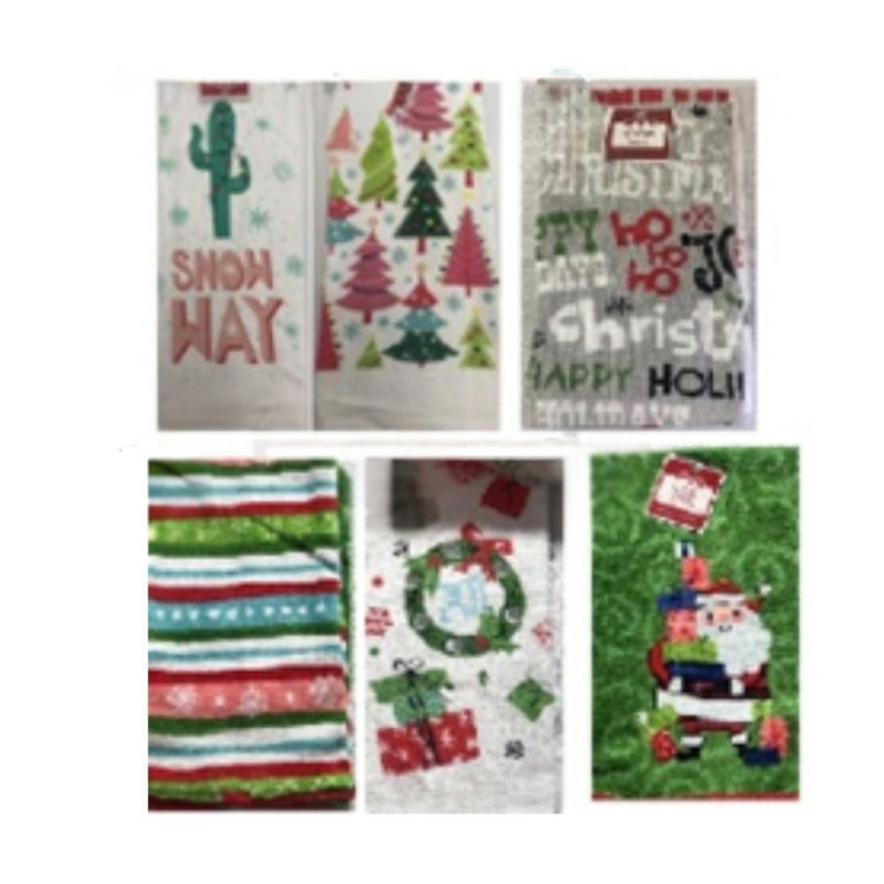 Xmas Printed T-Towel Assorted