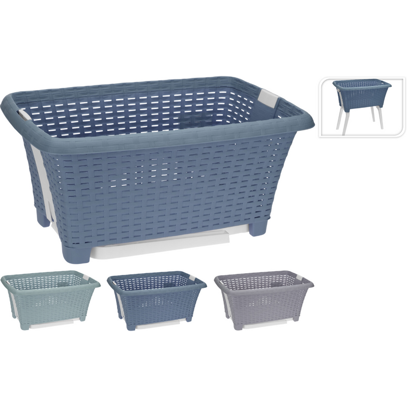 35 litre laundry basket with legs in 3 assorted colours